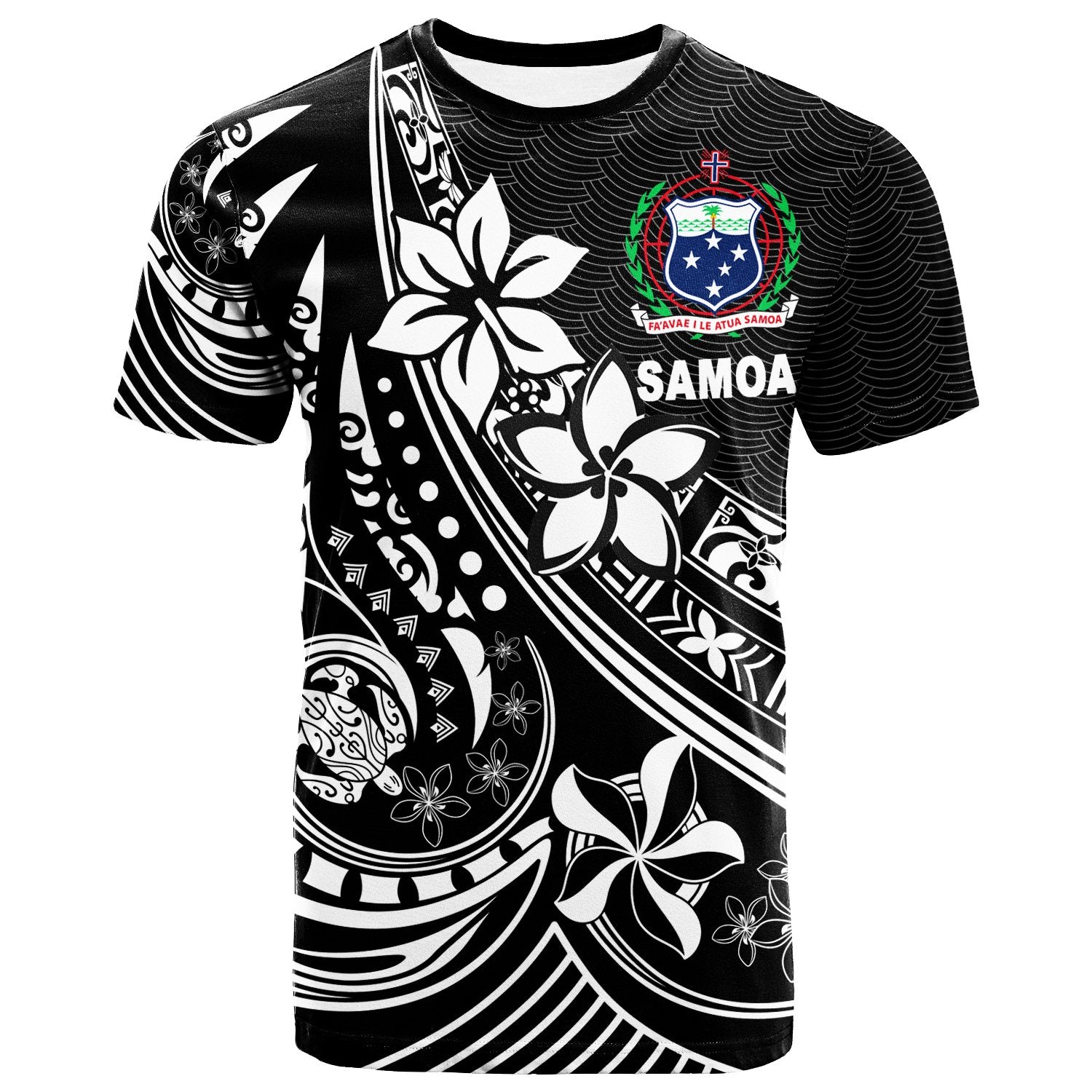 Samoa T Shirt The Flow of The Ocean Unisex Black - Polynesian Pride