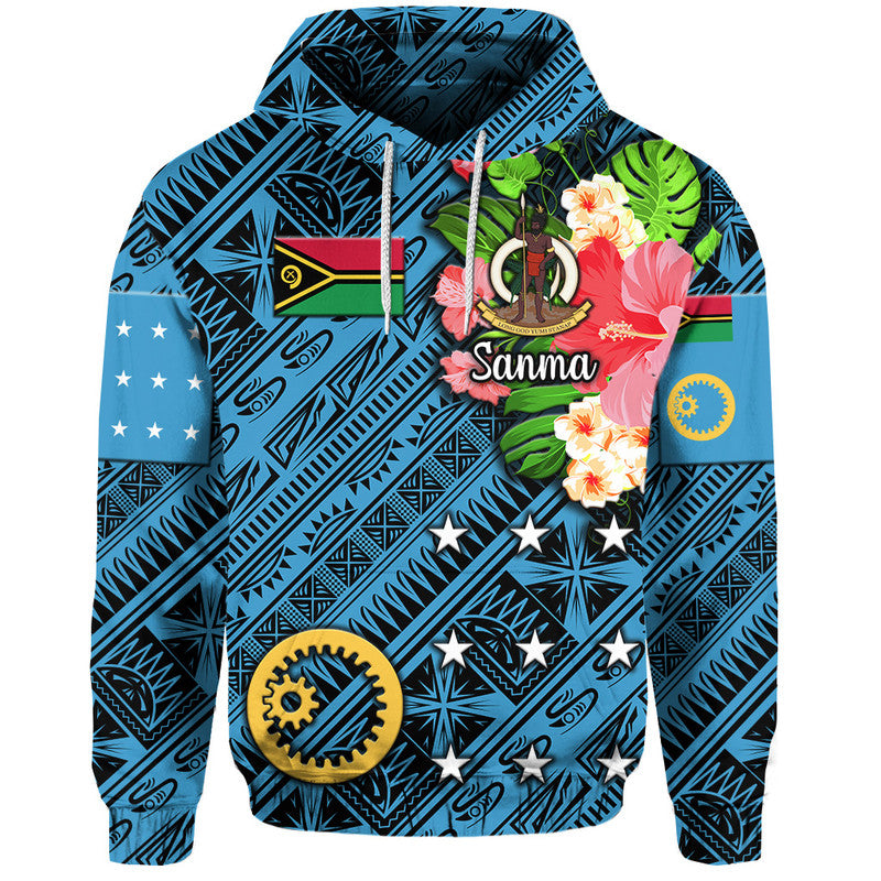 Vanuatu Sanma Hoodie Independence Be Proud LT8 Blue - Polynesian Pride