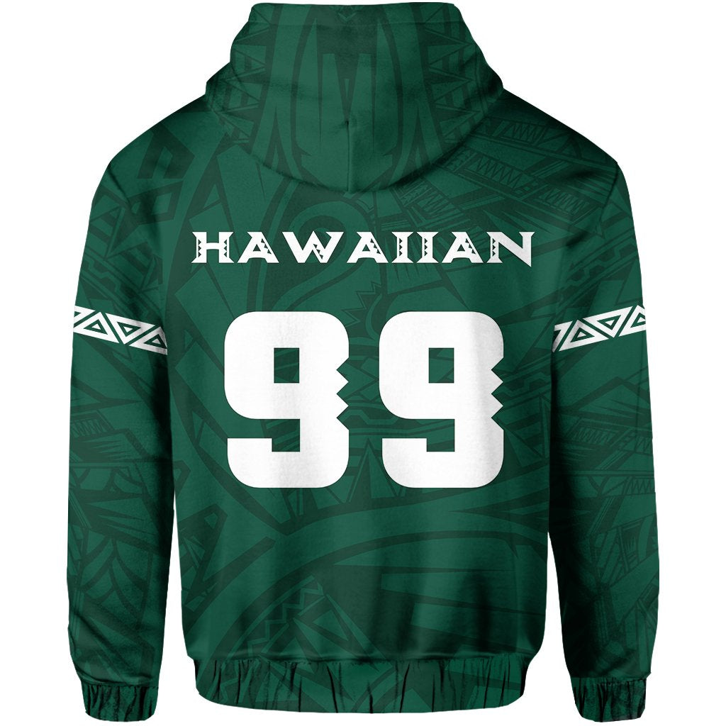 Personalizer Polynesian Kakau Hawaii Warrior Football Hoodie - Polynesian Pride
