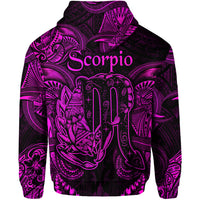 Scorpio Zodiac Polynesian Zip Hoodie Unique Style Pink LT8 - Polynesian Pride