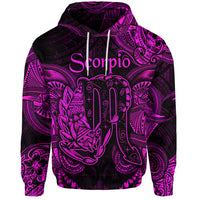 Custom Scorpio Zodiac Polynesian Hoodie Unique Style Pink LT8 - Polynesian Pride