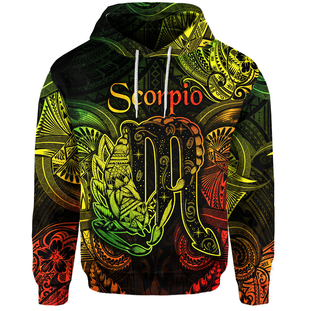 Custom Scorpio Zodiac Polynesian Hoodie Unique Style Reggae LT8 - Polynesian Pride