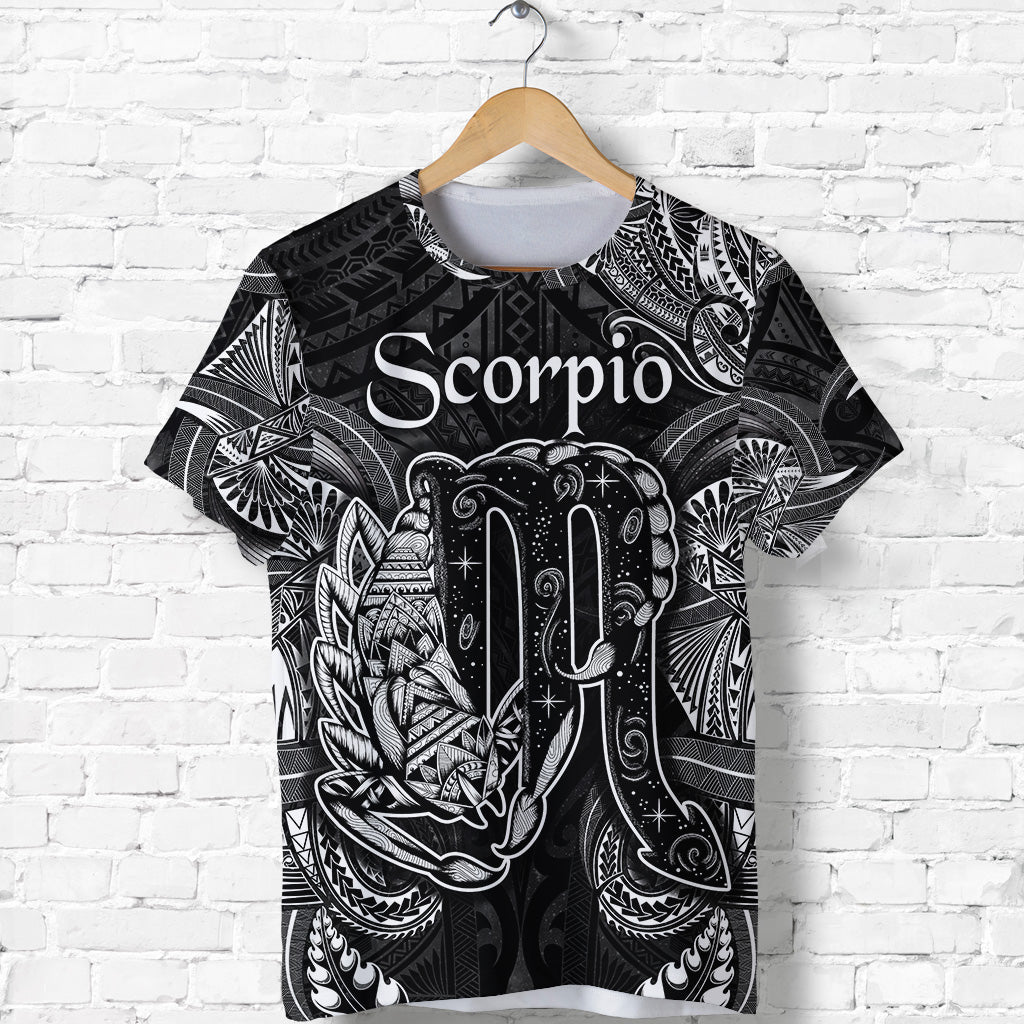 Custom Scorpio Zodiac Polynesian T Shirt Unique Style Black LT8 - Polynesian Pride
