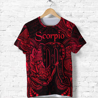 Custom Scorpio Zodiac Polynesian T Shirt Unique Style Red LT8 - Polynesian Pride