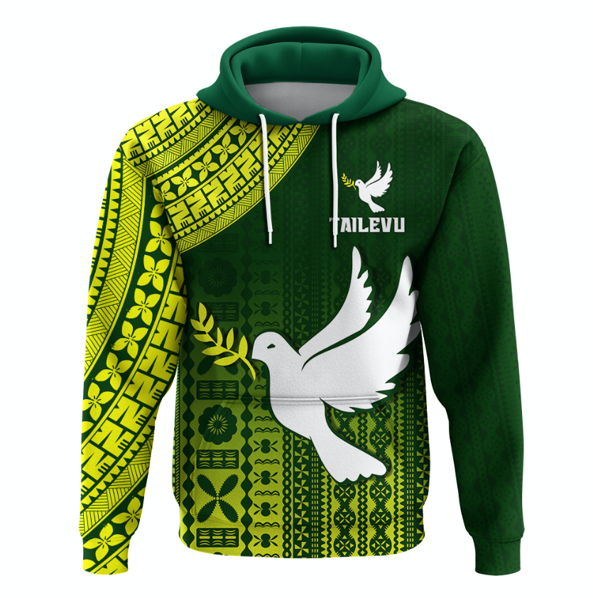 (MAGGIE) Tailevu Rugby Fiji Hoodie Go Green LT4 Unisex Green - Polynesian Pride