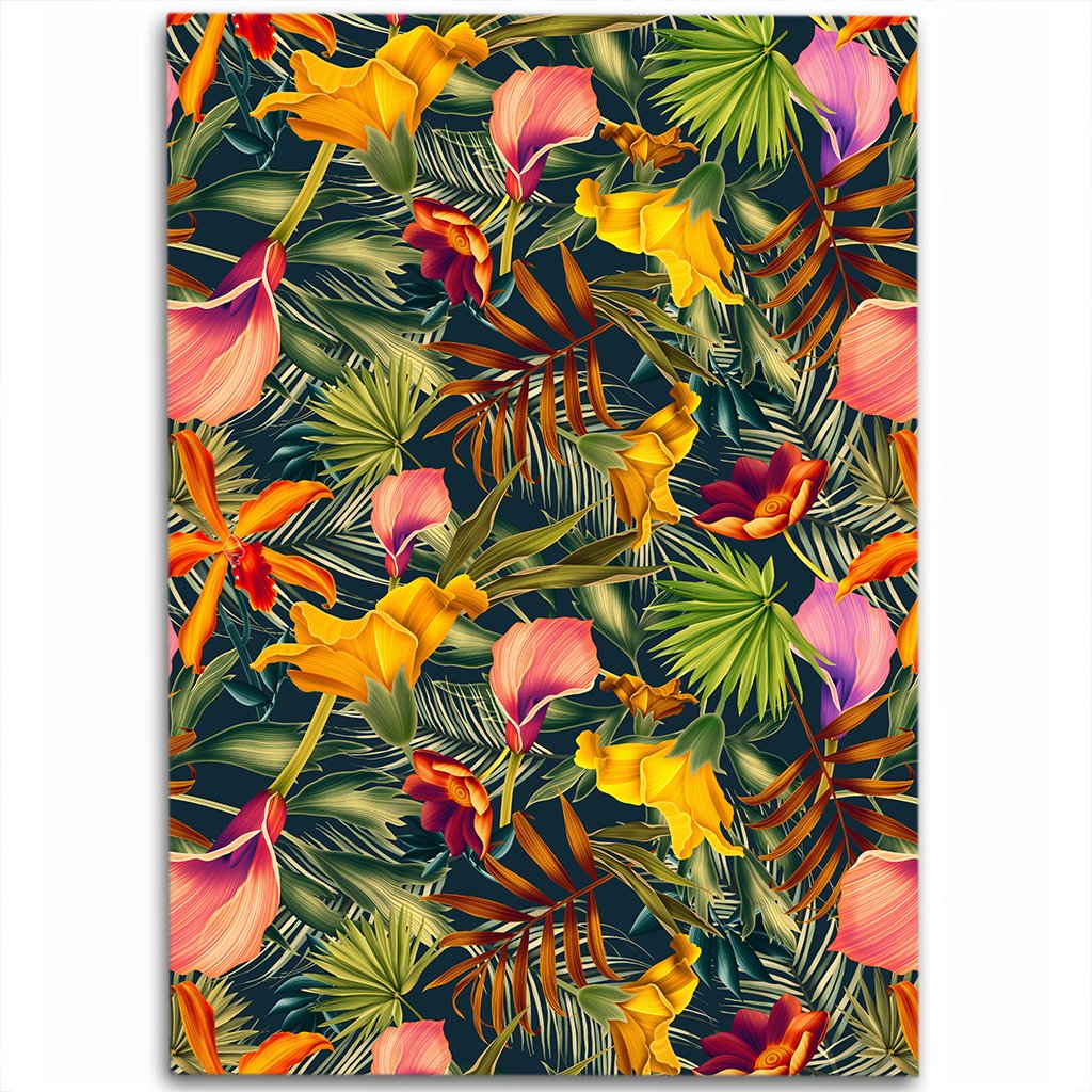 Hawaii Seamless Tropical Flower Plant And Leaf Pattern Area Rug - AH Luxurious - Polynesian Pride