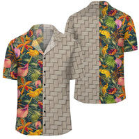 Seamless Tropical Flower Plant And Leaf Pattern Lauhala Moiety Hawaiian Shirt Unisex Art - Polynesian Pride