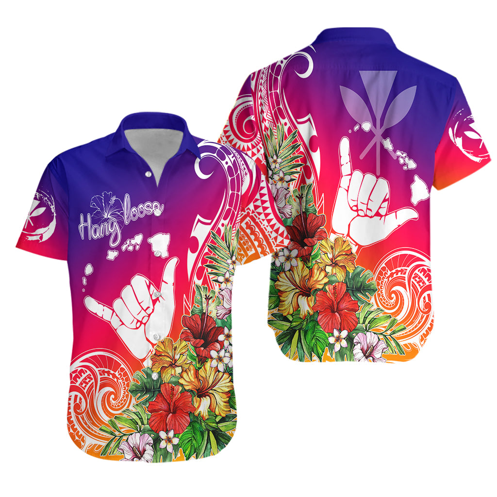 Hawaii Sunset with Hibiscus Hawaiian Shirt Shaka Hang Loose LT7 Unisex Art - Polynesian Pride