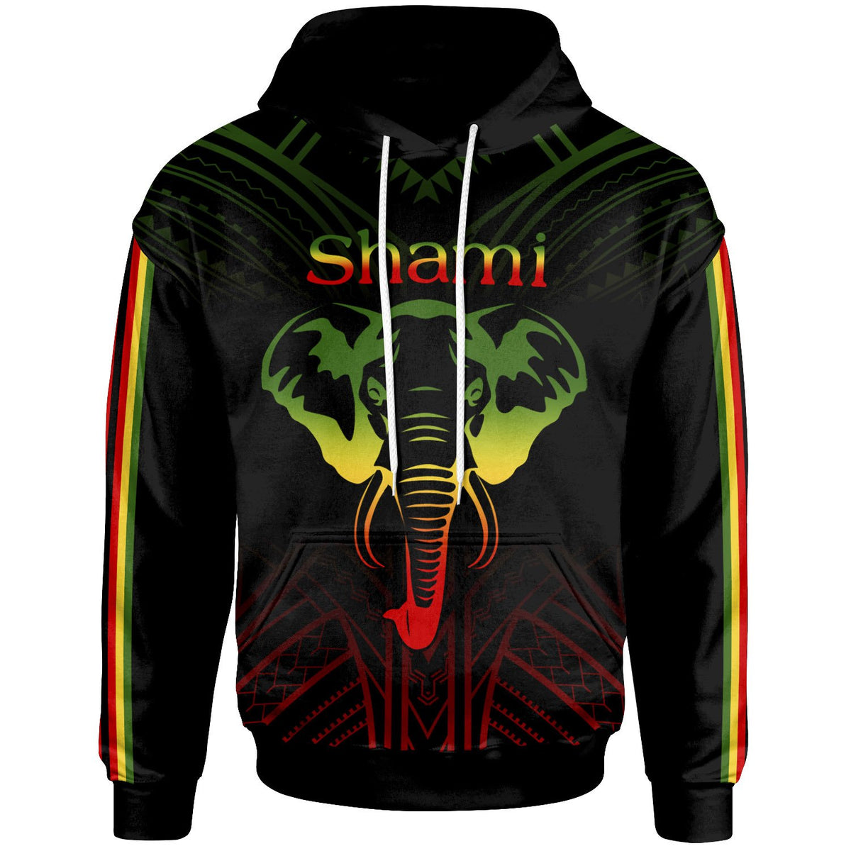 Zimbabwe Hoodie Elephant Style Unisex Black - Polynesian Pride