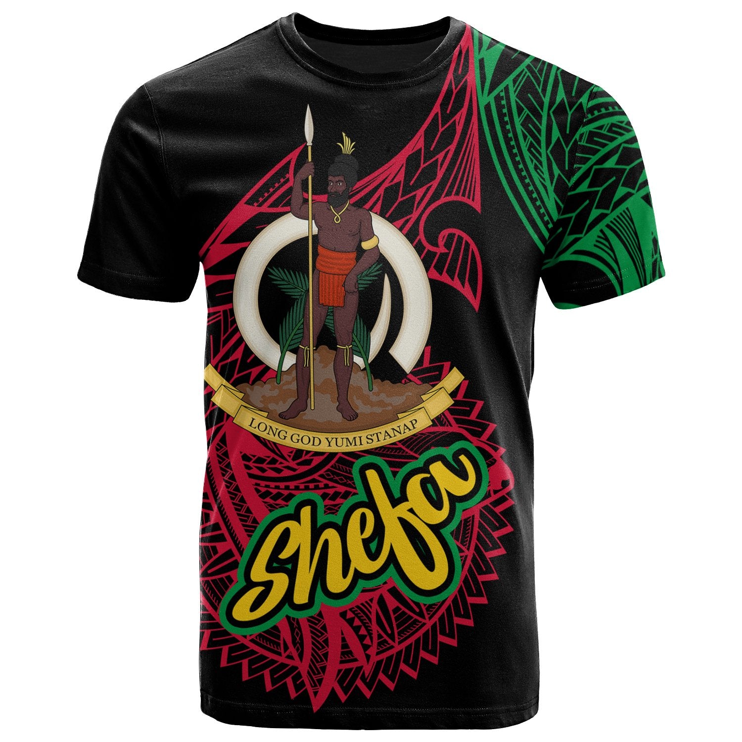 Vanuatu T Shirt Shefa Seal of Vanuatu Special Style Unisex Black - Polynesian Pride