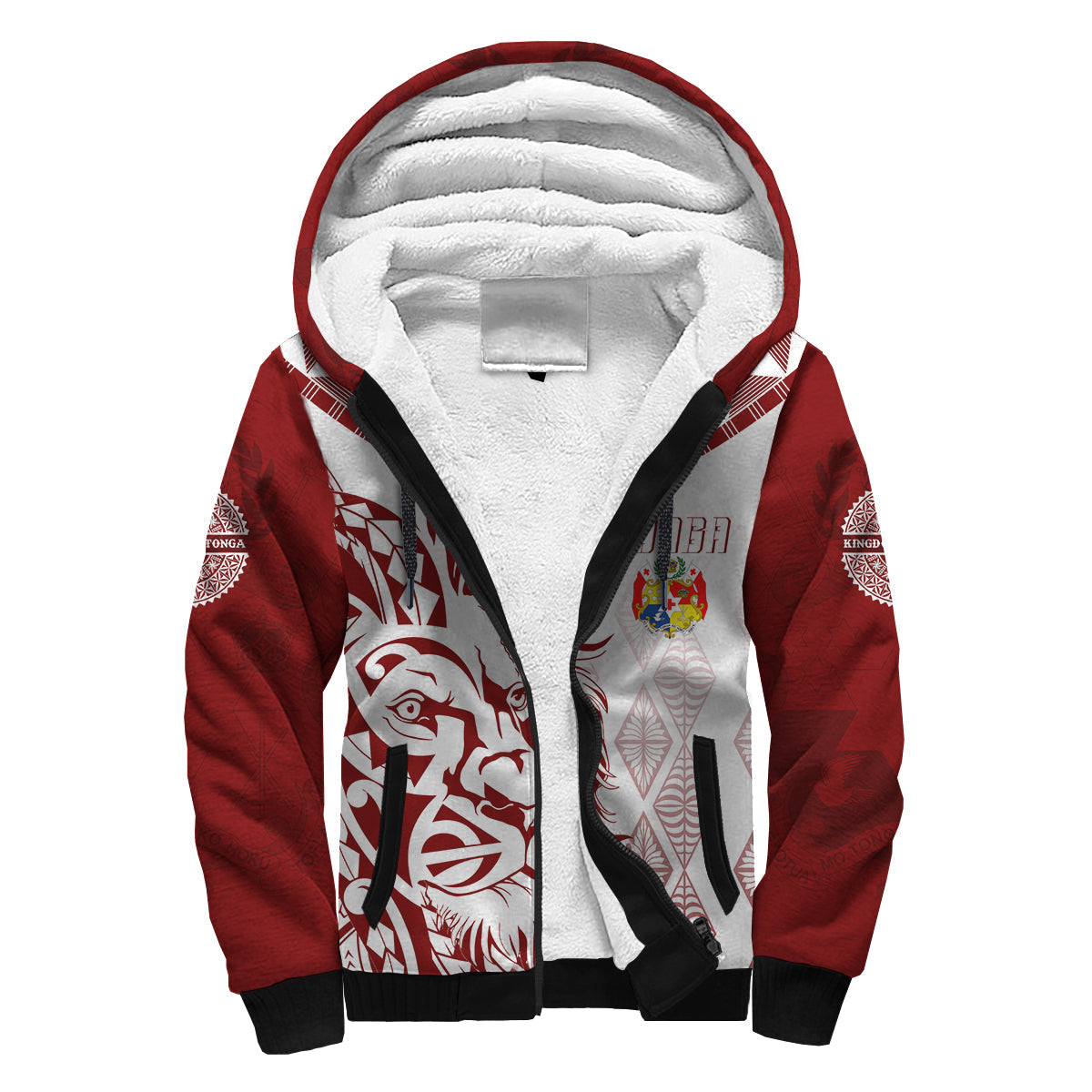 Tonga Personalised Sherpa Hoodie Emancipation Day Lion Style LT7 Unisex White - Polynesian Pride