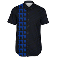 Hawaii Kakau Polynesian Anchor Short Sleeve Shirt - Blue - Polynesian Pride