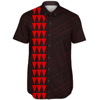 Hawaii Kakau Polynesian Hammerhead Shark Short Sleeve Shirt - Red - Polynesian Pride
