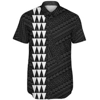 Hawaii Kakau Polynesian Coat Of Arms Short Sleeve Shirt - White - Polynesian Pride