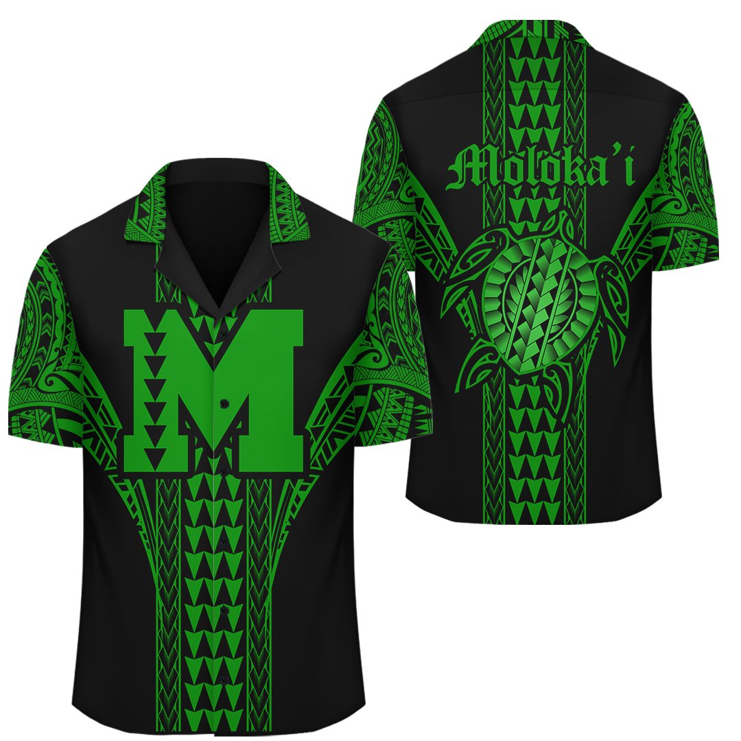 Molokai Island Polynesian Hawaiian Shirt - Comely Style - AH Unisex Green - Polynesian Pride