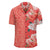 (Personalized) Hibiscus Flowers Polynesian - Hawaiian Shirt - Orange - Curtis Style - Polynesian Pride
