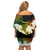 Fiji Day Off Shoulder Short Dress Flying Fijians Masi Kesa Style - Reggae LT7 - Polynesian Pride