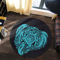 Simple Round Carpet Blue AH - Polynesian Pride