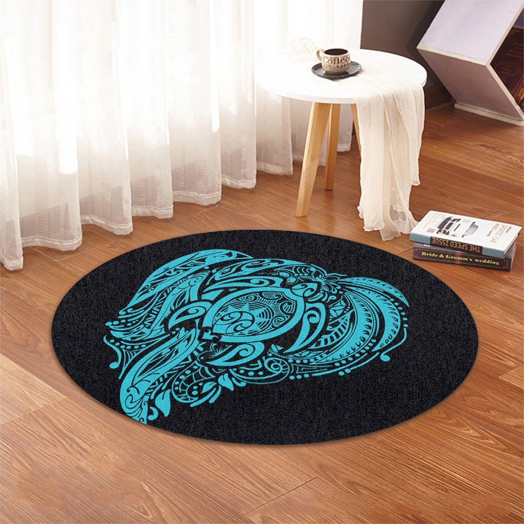 Simple Round Carpet Blue AH - Polynesian Pride
