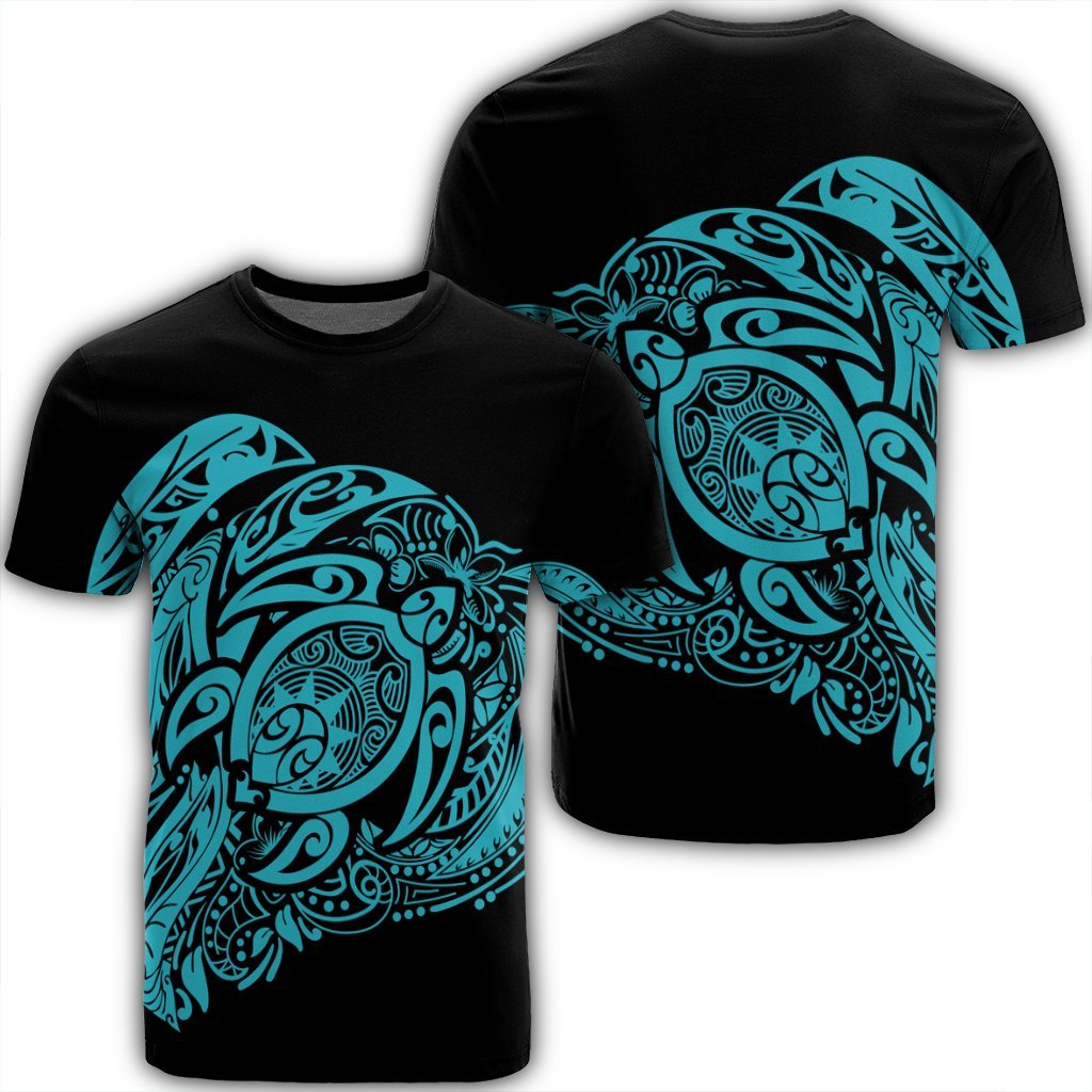 Simple T Shirt Blue Unisex Black - Polynesian Pride