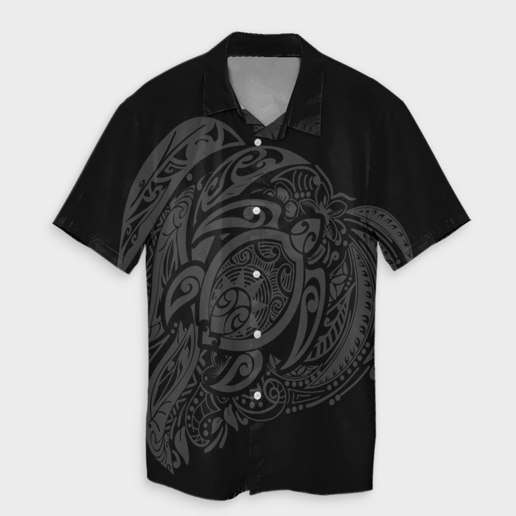 Simple Hawaiian Shirt Gray AH Unisex Black - Polynesian Pride