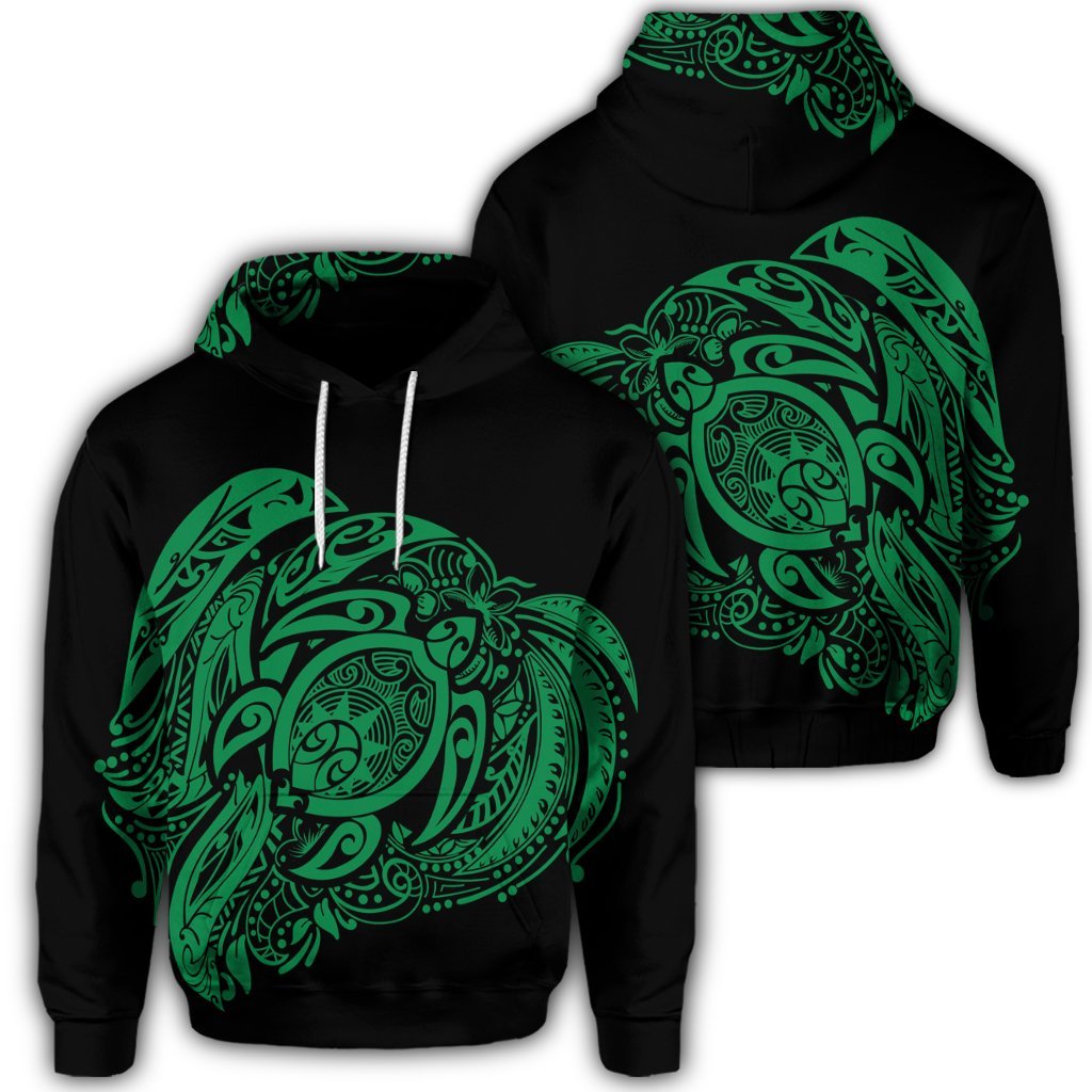 Simple Hoodie Green Unisex Art - Polynesian Pride