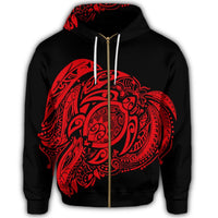 Simple Zip Hoodie Red - Polynesian Pride