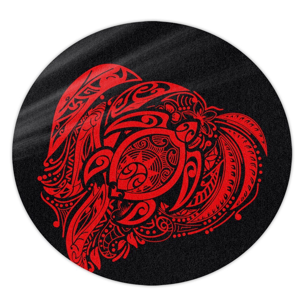 Simple Round Carpet Red AH Round Carpet Luxurious Plush - Polynesian Pride