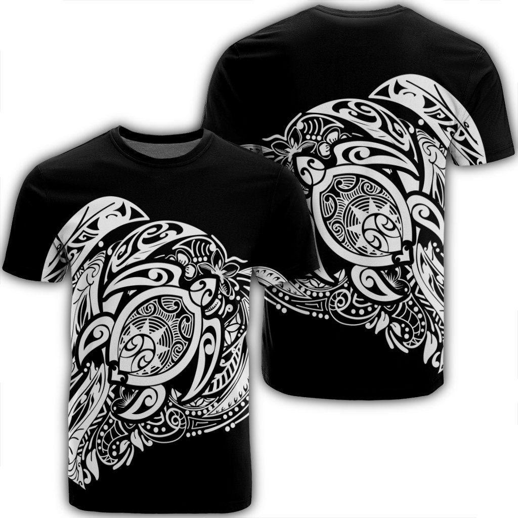 Simple T Shirt White Unisex Black - Polynesian Pride