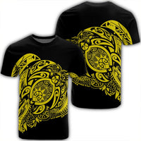 Simple T Shirt Yellow Unisex Black - Polynesian Pride