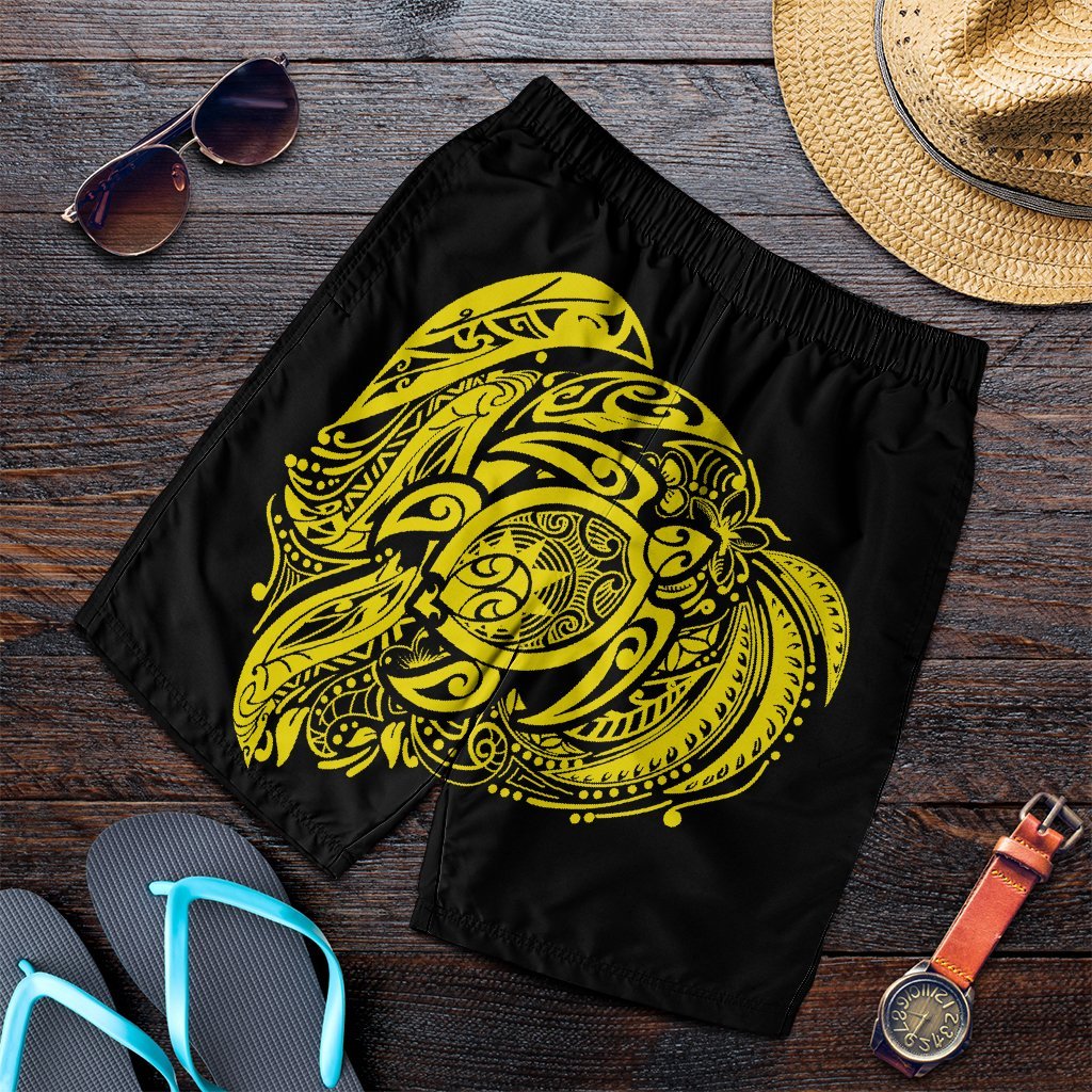 Simple Men's Shorts Yellow AH Art - Polynesian Pride