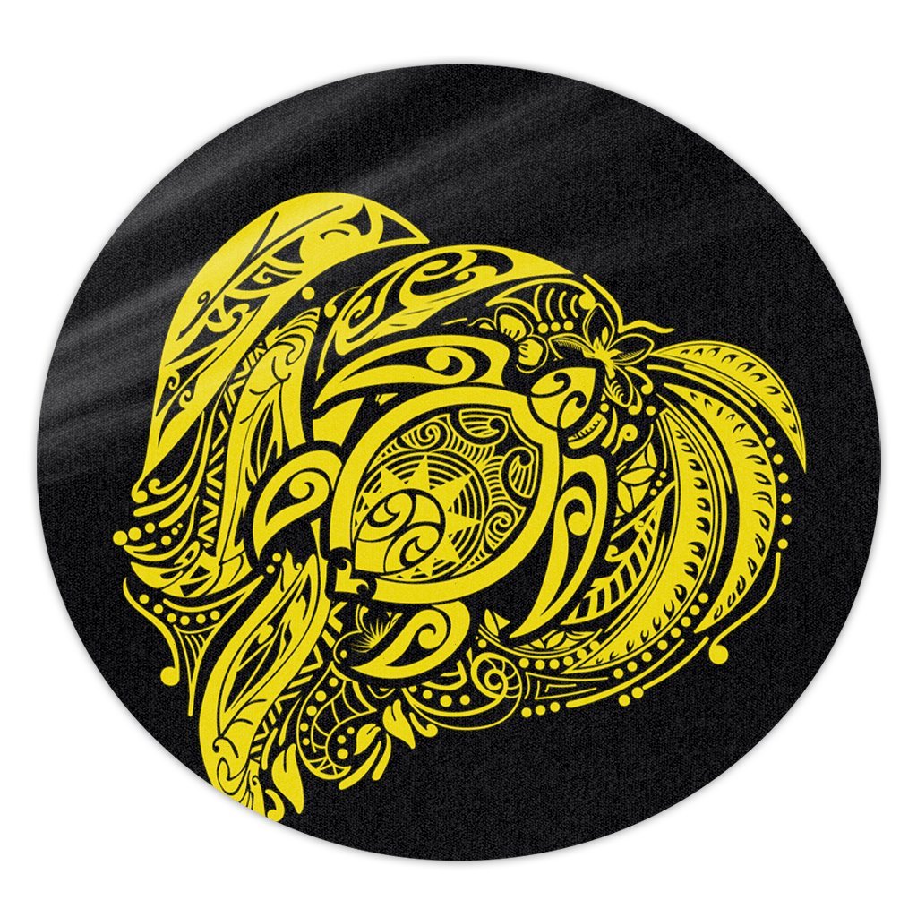 Simple Round Carpet Yellow AH Round Carpet Luxurious Plush - Polynesian Pride