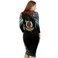 Vanuatu Proud To Be A Ni-Van - Polynesian Pattern Long Sleeves Bodydress - Penama Province LT7 - Polynesian Pride