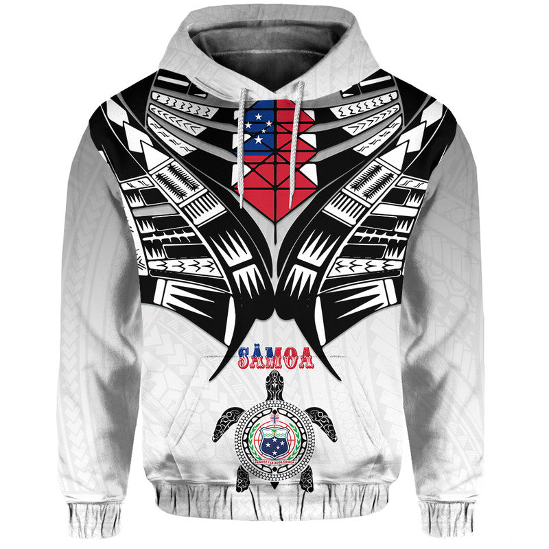 Custom Samoa Black Saturday Hoodie Visual Arts LT9 Hoodie White - Polynesian Pride