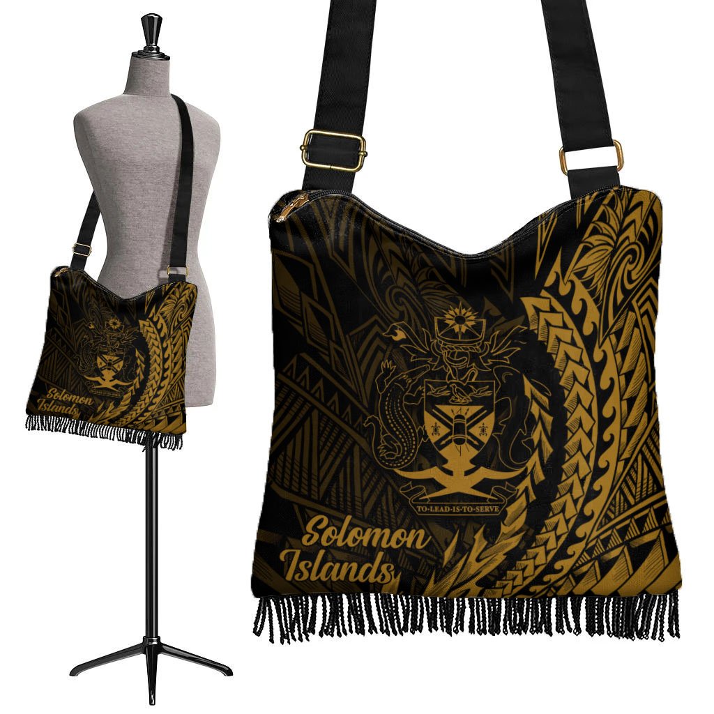 Solomon Islands Boho Handbag - Wings Style One Size Boho Handbag Black - Polynesian Pride