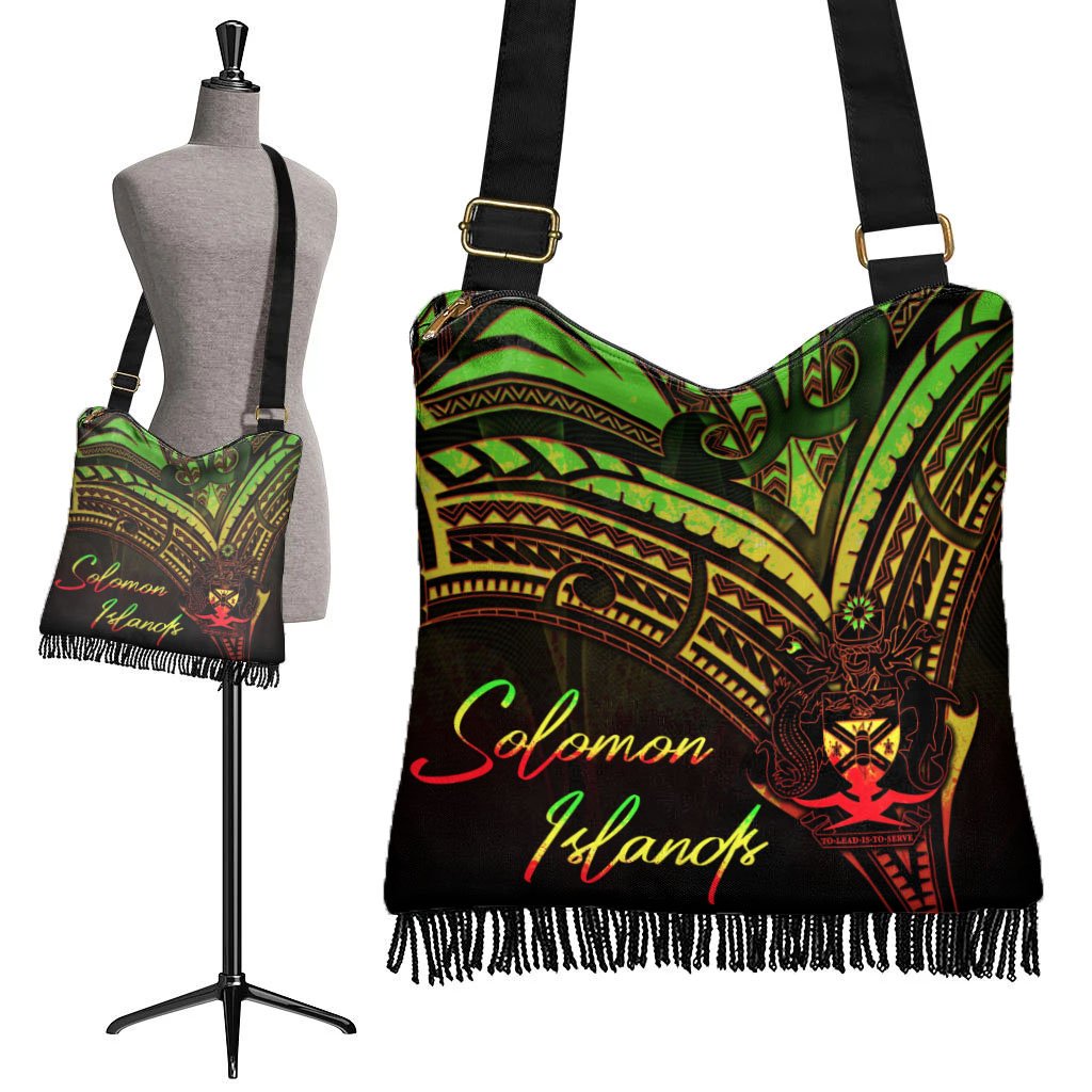 Solomon Islands Boho Handbag - Reggae Color Cross Style - Polynesian Pride