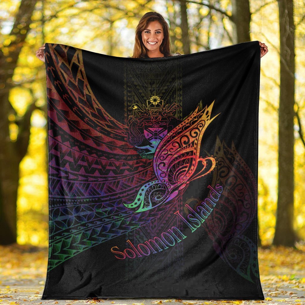 Solomon Islands Premium Blanket - Butterfly Polynesian Style - Polynesian Pride