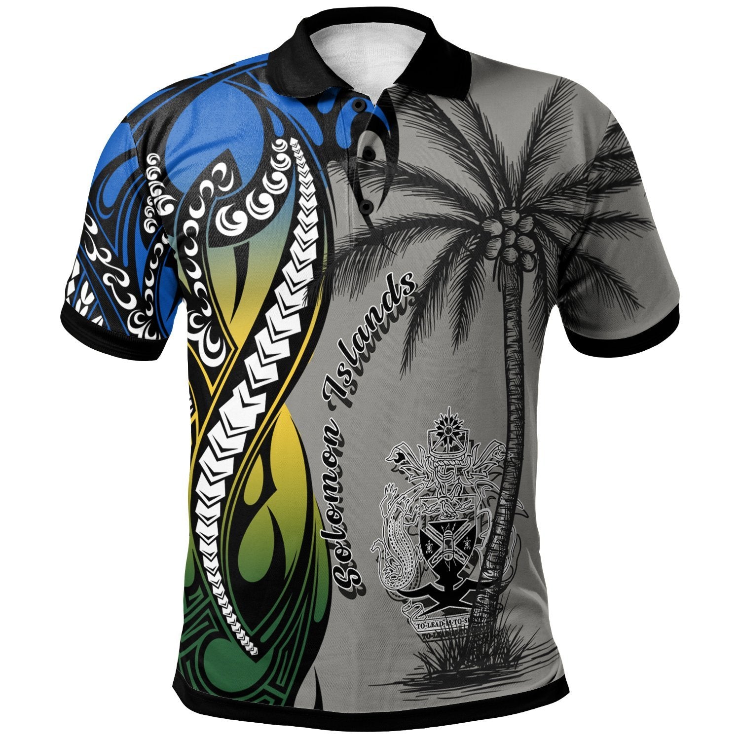 Solomon Islands Polo Shirt Classical Coconut Tree Unisex Gray - Polynesian Pride
