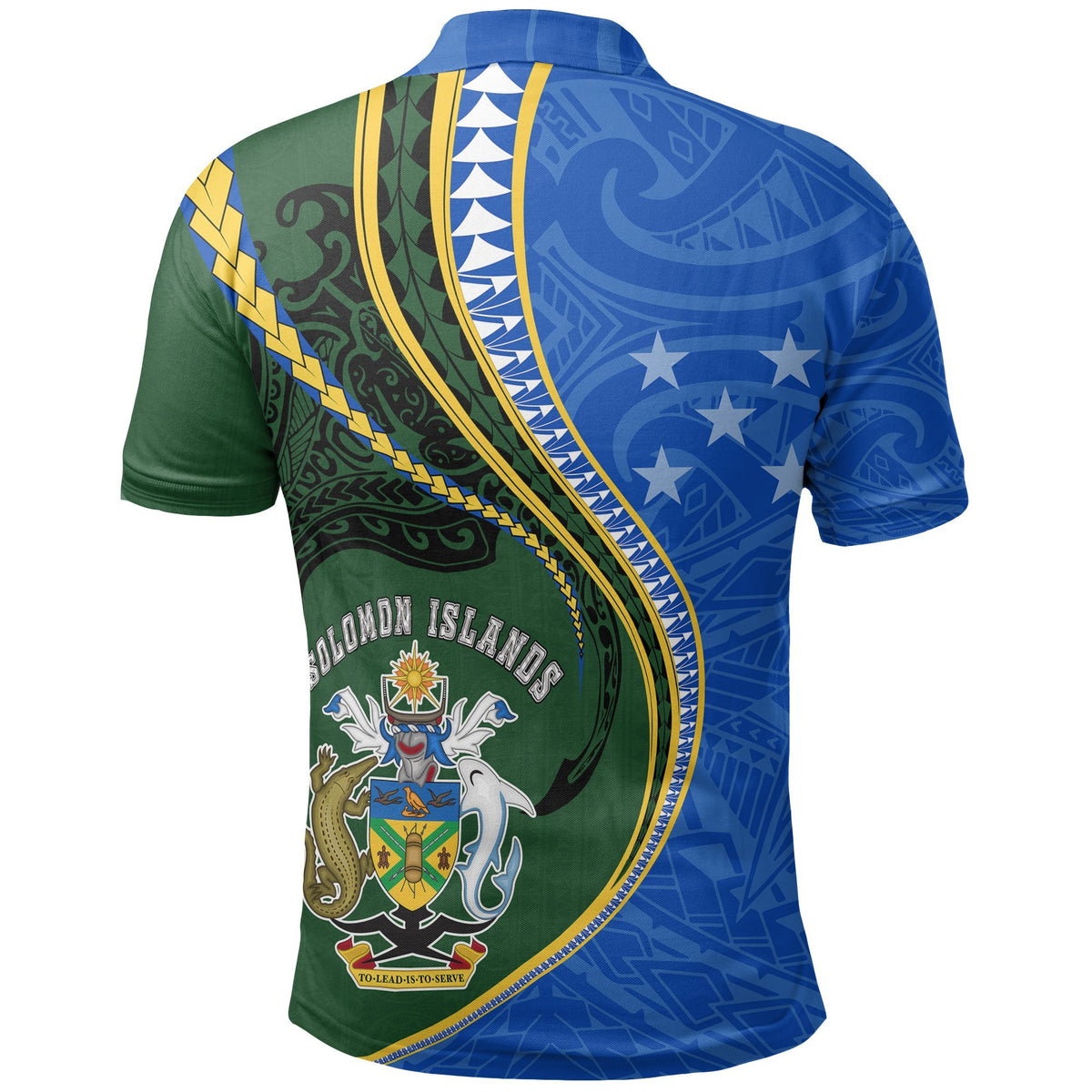 Solomon Islands Polo T Shirt Solomon Isla Flag Coat Of Arms Kanaloa Tatau Gen SI K7 - Polynesian Pride