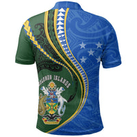 Solomon Islands Polo T Shirt Solomon Isla Flag Coat Of Arms Kanaloa Tatau Gen SI K7 - Polynesian Pride