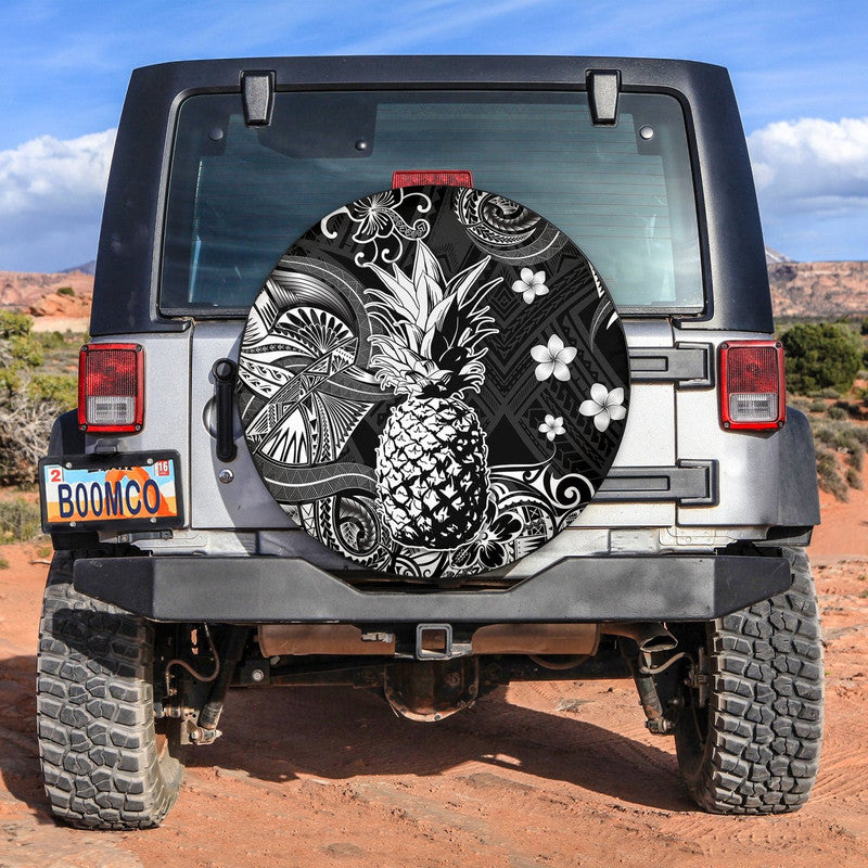 Hawaii Pineapple Polynesian Spare Tire Cover Unique Style - Black LT8 Black - Polynesian Pride