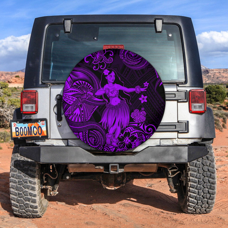 Hawaii Hula Girl Polynesian Spare Tire Cover Unique Style - Purple LT8 Purple - Polynesian Pride