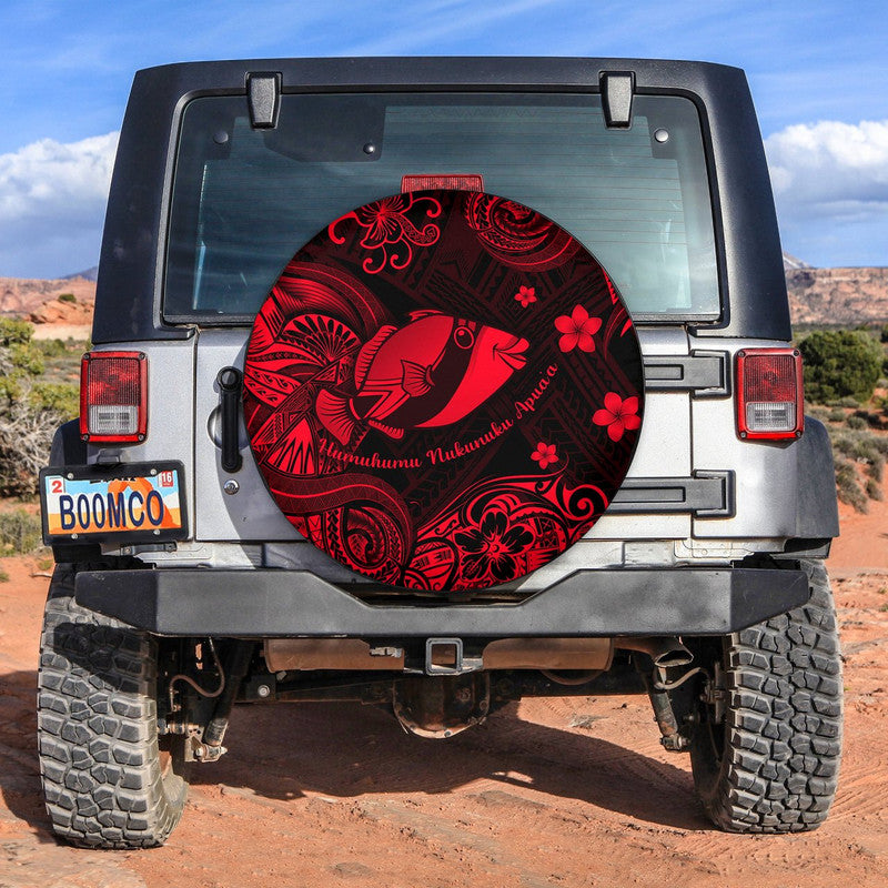 Hawaii State Fish: Humuhumu Nukunuku Apua'a Polynesian Spare Tire Cover Unique Style - Red LT8 Red - Polynesian Pride