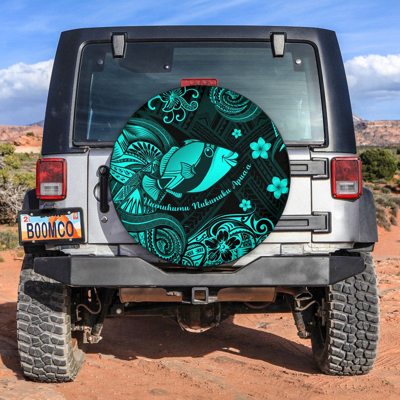 Hawaii State Fish: Humuhumu Nukunuku Apua'a Polynesian Spare Tire Cover Unique Style - Turquoise LT8 Turquoise - Polynesian Pride