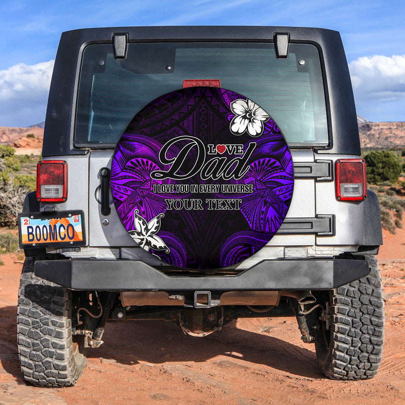 (Custom Personalised) Polynesian Fathers Day Spare Tire Cover I Love You In Every Universe - Purple LT8 Purple - Polynesian Pride