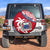 Samoa Spare Tire Cover Samoan Coat Of Arms With Coconut Red Style LT14 Red - Polynesian Pride