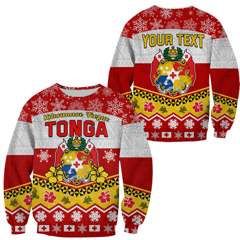 (Custom Personalised) Tonga Christmas Kilisimasi Fiefia Coat Of Arms Sweater LT9 Unisex Red - Polynesian Pride