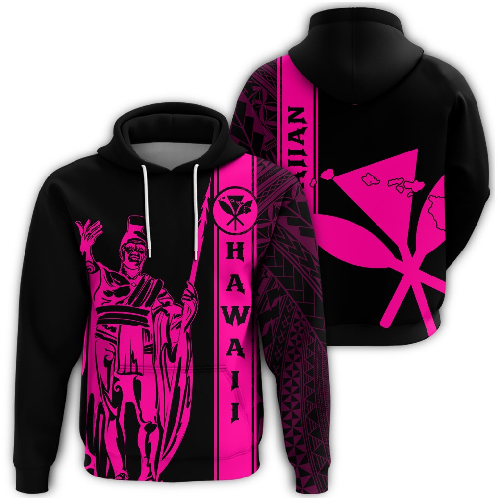 Kanaka Map King Pink Hoodie Edgar Style Unisex Pink - Polynesian Pride