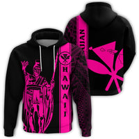 Kanaka Map King Pink Hoodie Edgar Style Unisex Pink - Polynesian Pride