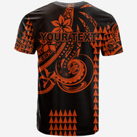 Custom Kakau Hawaiian Polynesian T Shirt Orange LT6 - Polynesian Pride
